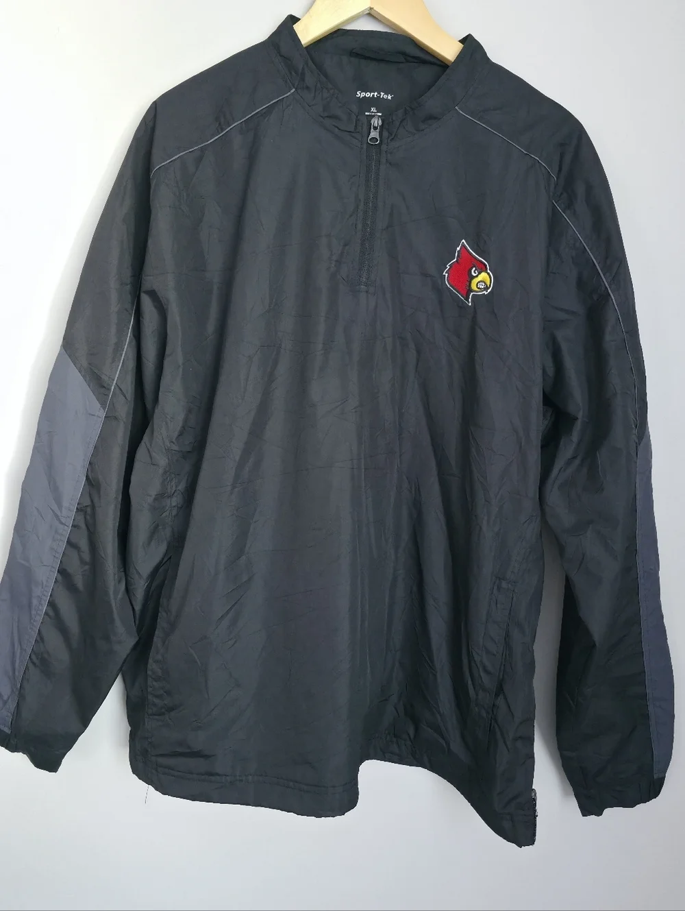 Sport-Tek Windbreaker Jacket XL Black Pullover Team Logo Lightweight Zip